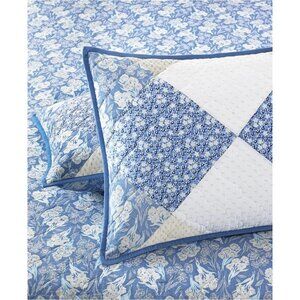 Martha Stewart Collection Blue Meadow Quilted Standard Sham Pillow Sham Patchwor